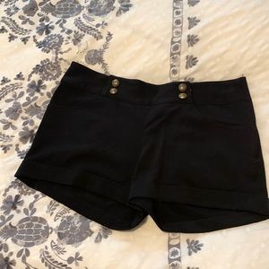 Black Button Shorts
